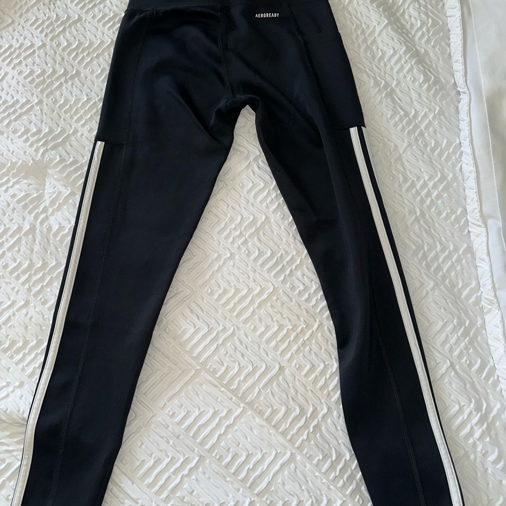 Adidas Women Black Joggers with White Stripes - Picture 7 of 7